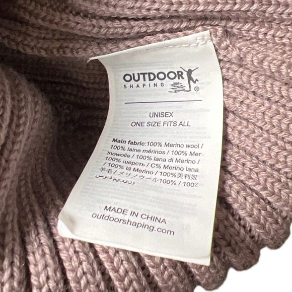 Outdoor Shaping Unisex Merino Wool Pink Beani One Size - Picture 3 of 5